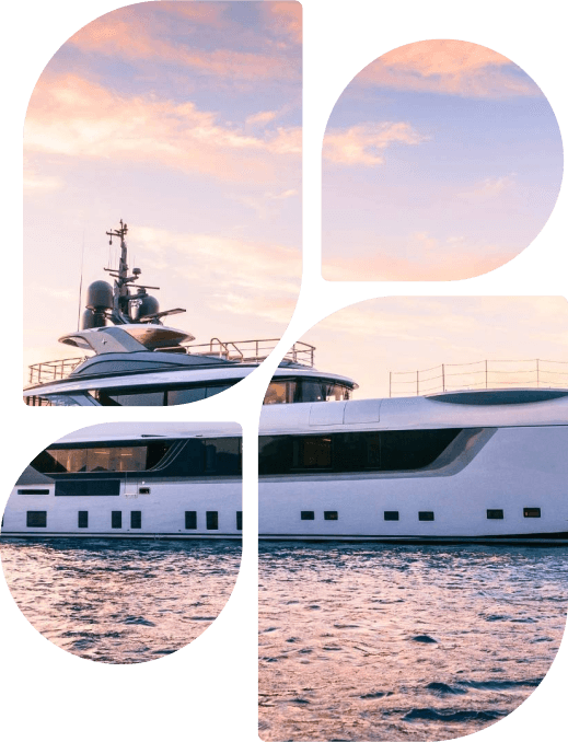 Beach scene with yacht rental items