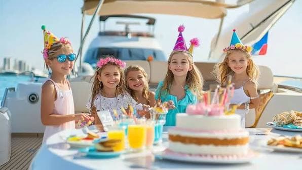 Birthday party on board a yacht