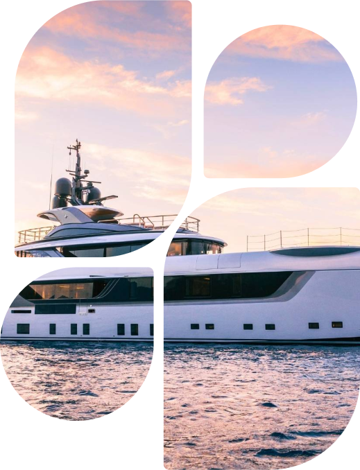 Beach scene with yacht rental items